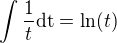 kopírovat do textarea $\int\frac{1}{t}\mathrm{dt} = \ln(t)$