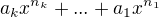 $a_k x^{n_k}+...+a_1 x^{n_1}$