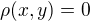 $\rho(x,y)=0$