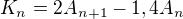 $K_n = 2A_{n+1} - 1,4A_n$
