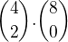 ${4\choose 2}.{8\choose 0}$