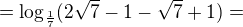 $=\log_{\frac{1}{7}}(2\sqrt{7}-1-\sqrt{7}+1)= $