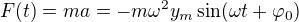 $F(t)=ma=-m\omega ^{2}y_m\sin(\omega t+\varphi_0)$
