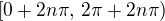 $[0 +2n\pi, \,2\pi + 2n\pi)$