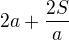 kopírovat do textarea $2a+\frac{2S}{a}$