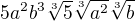 $5a^2b^3\sqrt[3]{5}\sqrt[3]{a^2}\sqrt[3]{b}$