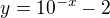 $y=10^{-x}-2$