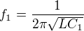 kopírovat do textarea $f_1 = \frac{1}{2 \pi \sqrt{LC_1}}$