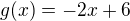 $g(x)=-2x+6$