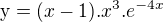 kopírovat do textarea $\text{y}=(x-1) . x^{3} . e^{-4x}$