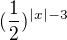 $(\frac{1}{2})^{|x|-3} $