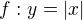 $f:y=|x|$