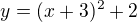 $y=(x+3)^2+2$
