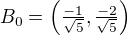 $B_0=\left (\tfrac{-1}{\sqrt{5}},\tfrac{-2}{\sqrt{5}}\right)$