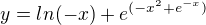 $y=ln(-x)+e^{({{-x^2}}+{e^{-x}})}$