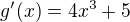 $g^{\prime}(x)=4x^3+5$