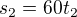 $s_2=60t_2$