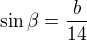 kopírovat do textarea $\sin \beta =\frac{b}{14}$