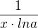 kopírovat do textarea $\frac{1}{x\cdot lna}$