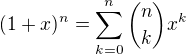 kopírovat do textarea $(1+x)^n=\sum_{k=0}^{n}{n\choose k}x^k$