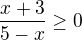 kopírovat do textarea $\frac{x+3}{5-x}\ge 0$