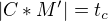 $|C*M'|=t_c$