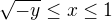 $\sqrt{-y}\leq x\leq 1$