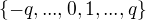 $ \{-q, . . . , 0, 1, . . . , q\}$