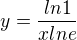 $y=\frac{ln1}{xlne}$