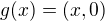 $g(x)=(x,0)$