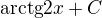 $\text{arctg}2x+C$