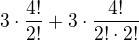 $3\cdot \frac{4!}{2!}+3\cdot \frac{4!}{2!\cdot2!}$