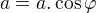 $a=a.\cos{\varphi}$