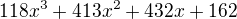 $118x^3+413x^2+432x+162$
