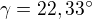 $\gamma = 22,33^\circ$
