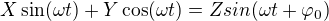 $X\sin (\omega t)+Y\cos (\omega t)=Zsin(\omega t+\varphi _{0})$