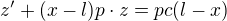 $z'+(x-l)p\cdot z=pc(l-x)$