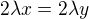 kopírovat do textarea $2\lambda x = 2\lambda y$