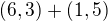 $(6,3)+(1,5)$