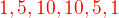 kopírovat do textarea $\color{red}1,5,10,10,5,1$