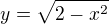 $y=\sqrt{2-x^2}$