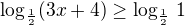 ${\log_{\frac12}(3x+4)}\geq \log_{\frac12}\,1$