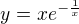 $y=xe^{-\frac{1}{x}}$