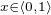 $_{x\in \langle 0, 1\rangle}$