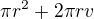 $\pi r^2+2\pi rv$