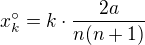 $x_k^\circ=k\cdot\frac{2a}{n(n+1)}$