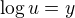 $\log u=y$