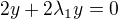 $2y+2\lambda _{1}y=0$