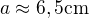 $a\approx6,5 \textrm{cm}$