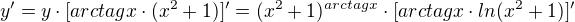 $y'=y\cdot [arctagx \cdot (x^{2}+1)]'=(x^{2}+1)^{arctagx}\cdot [arctagx \cdot ln(x^{2}+1)]'$